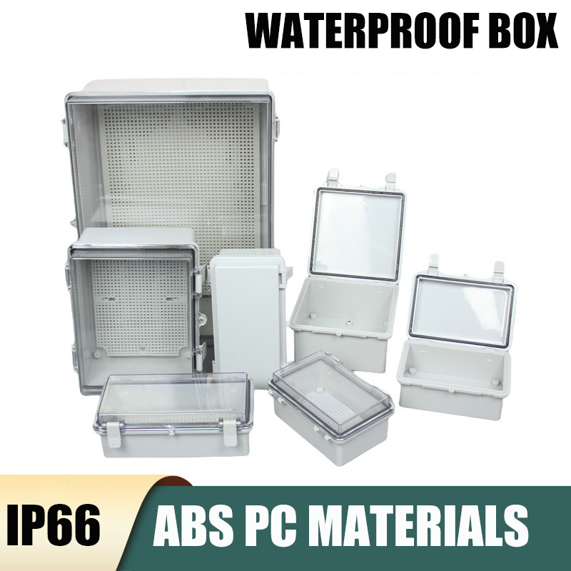 Outdoor Power Box Cover - IP66 Waterproof Transparent/Gray Cover ABS Plastic