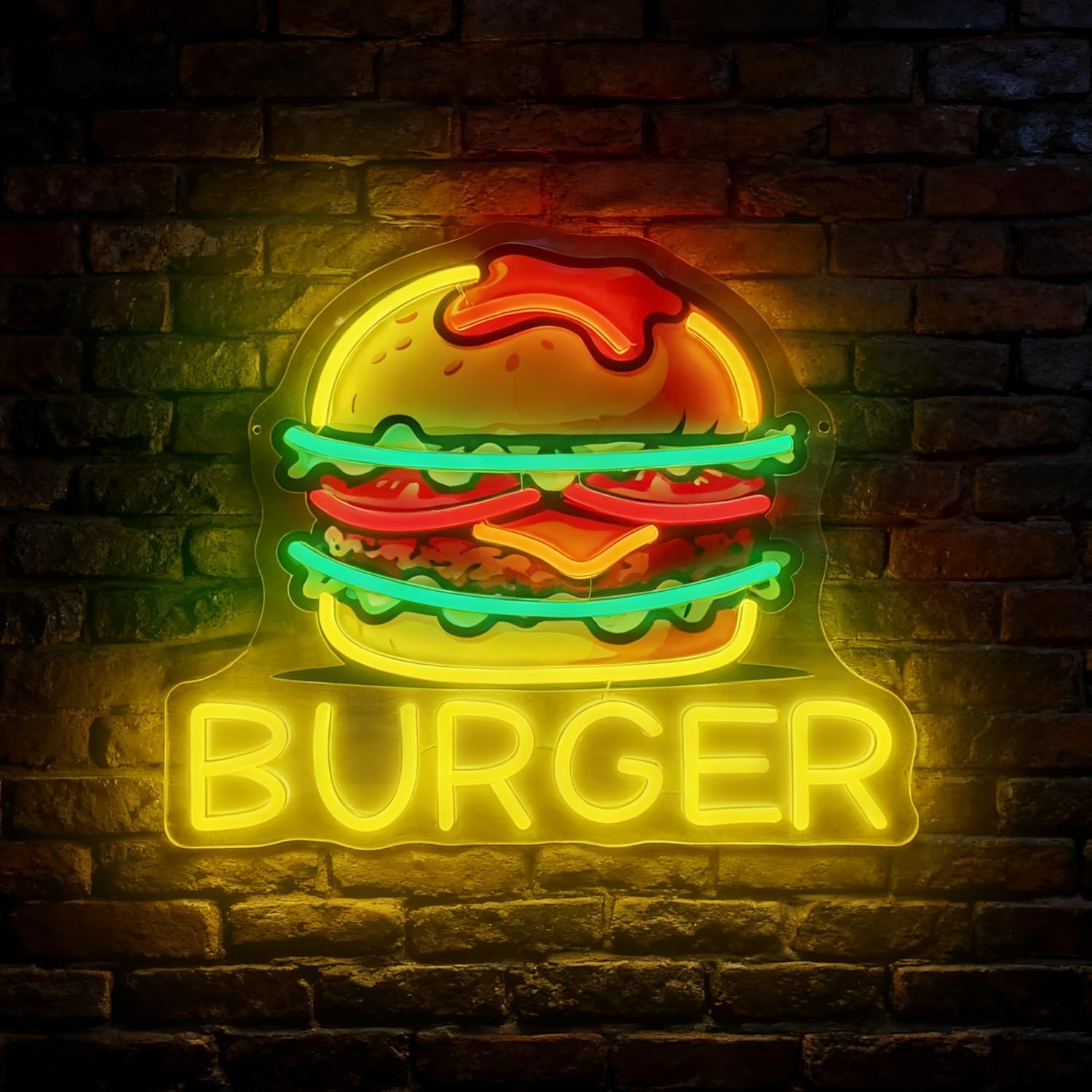 Burger Neon Sign, LED Hamburge - Outdoor Kitchen Power avaliação e preço
