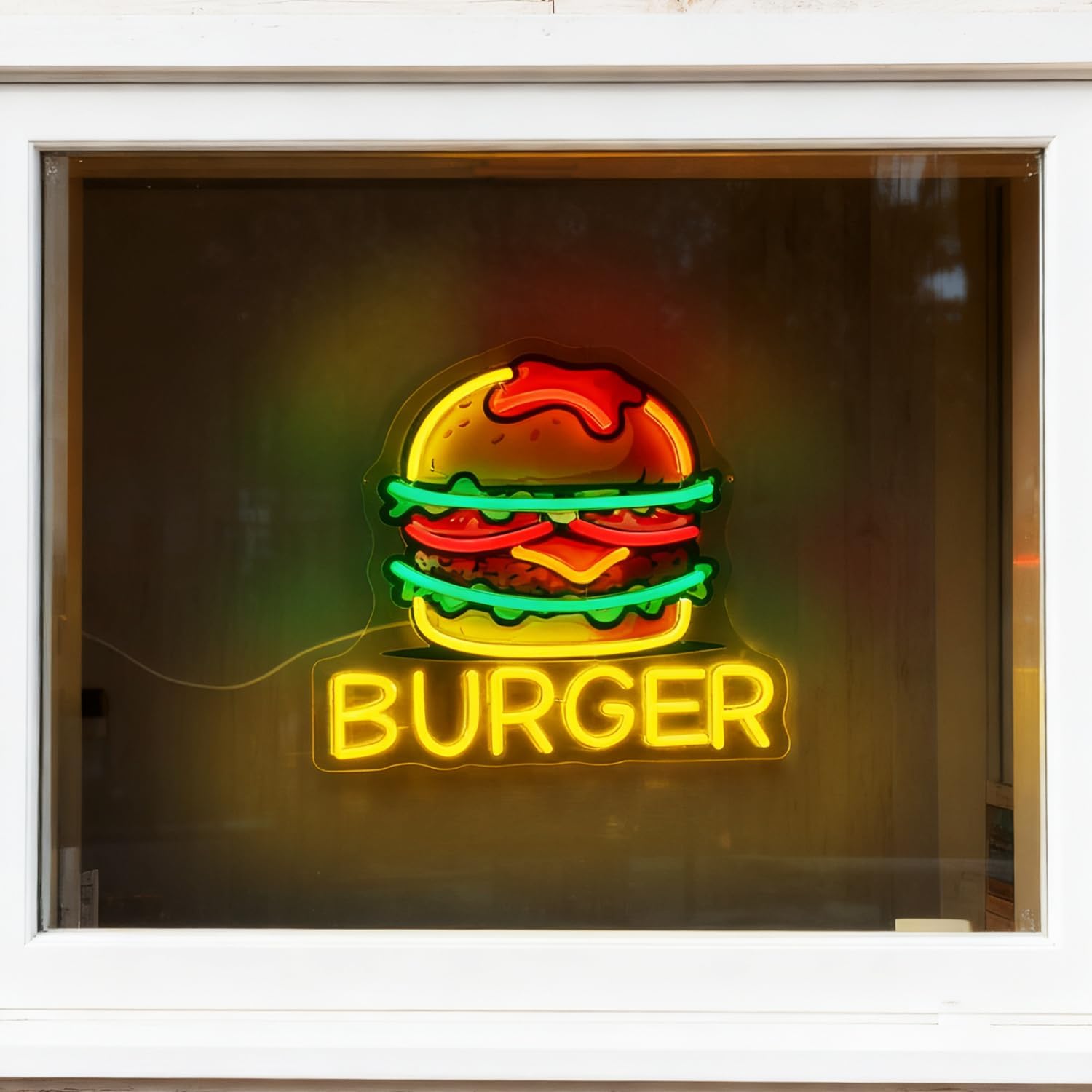 Burger Neon Sign, LED Hamburge - Outdoor Kitchen Power avaliação e preço