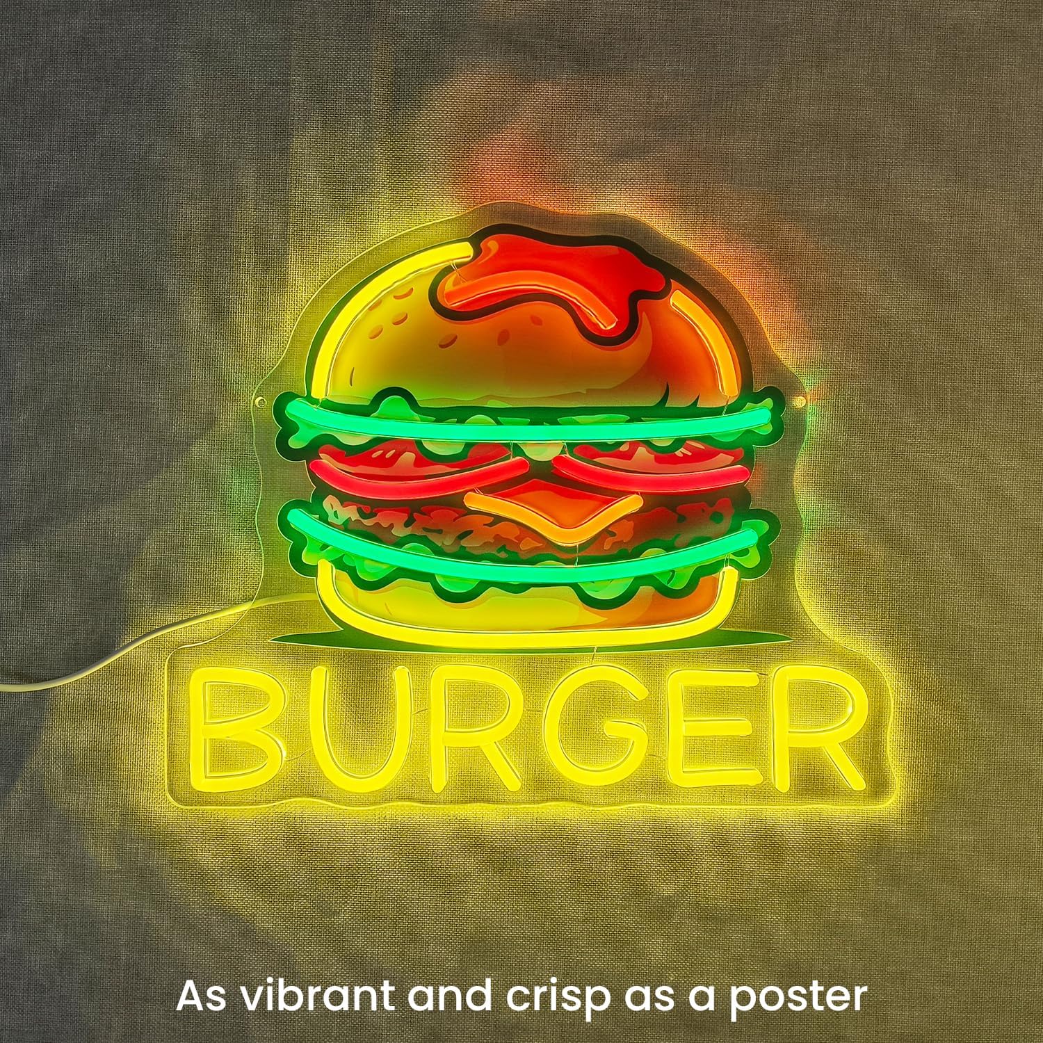 Burger Neon Sign, LED Hamburge - Outdoor Kitchen Power avaliação e preço