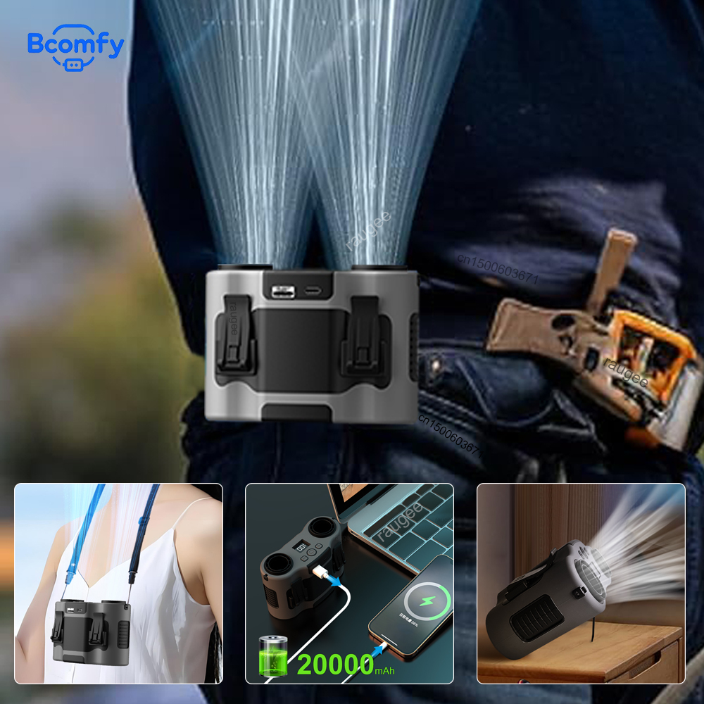 20000mAh Waist Fan Portable Ou - Outdoor Power Timer avaliação e preço