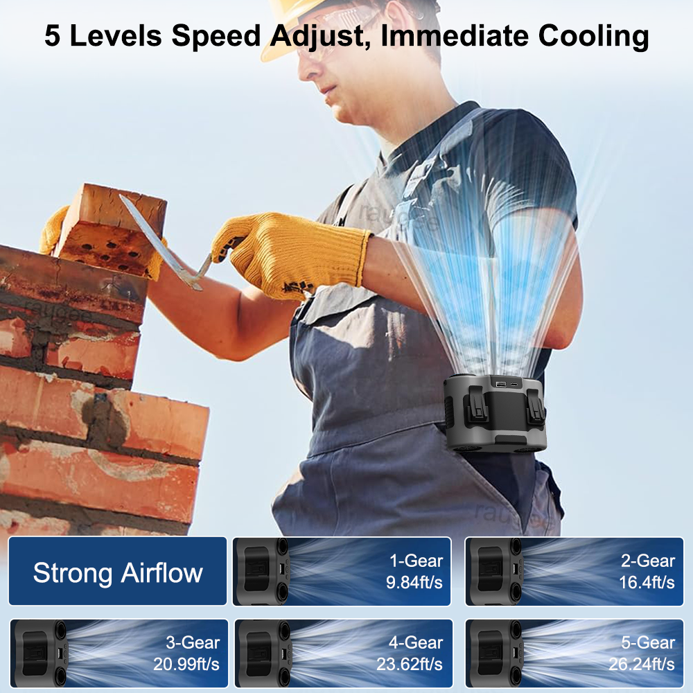 20000mAh Waist Fan Portable Ou - Outdoor Power Timer avaliação e preço