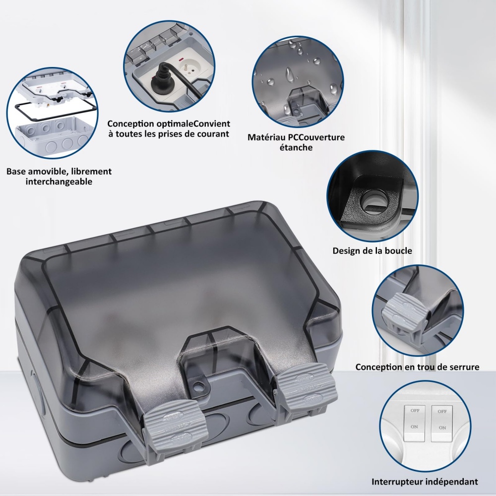 EIOMR France IP66 Weatherproof - Outdoor Power Box Cover avaliação e preço
