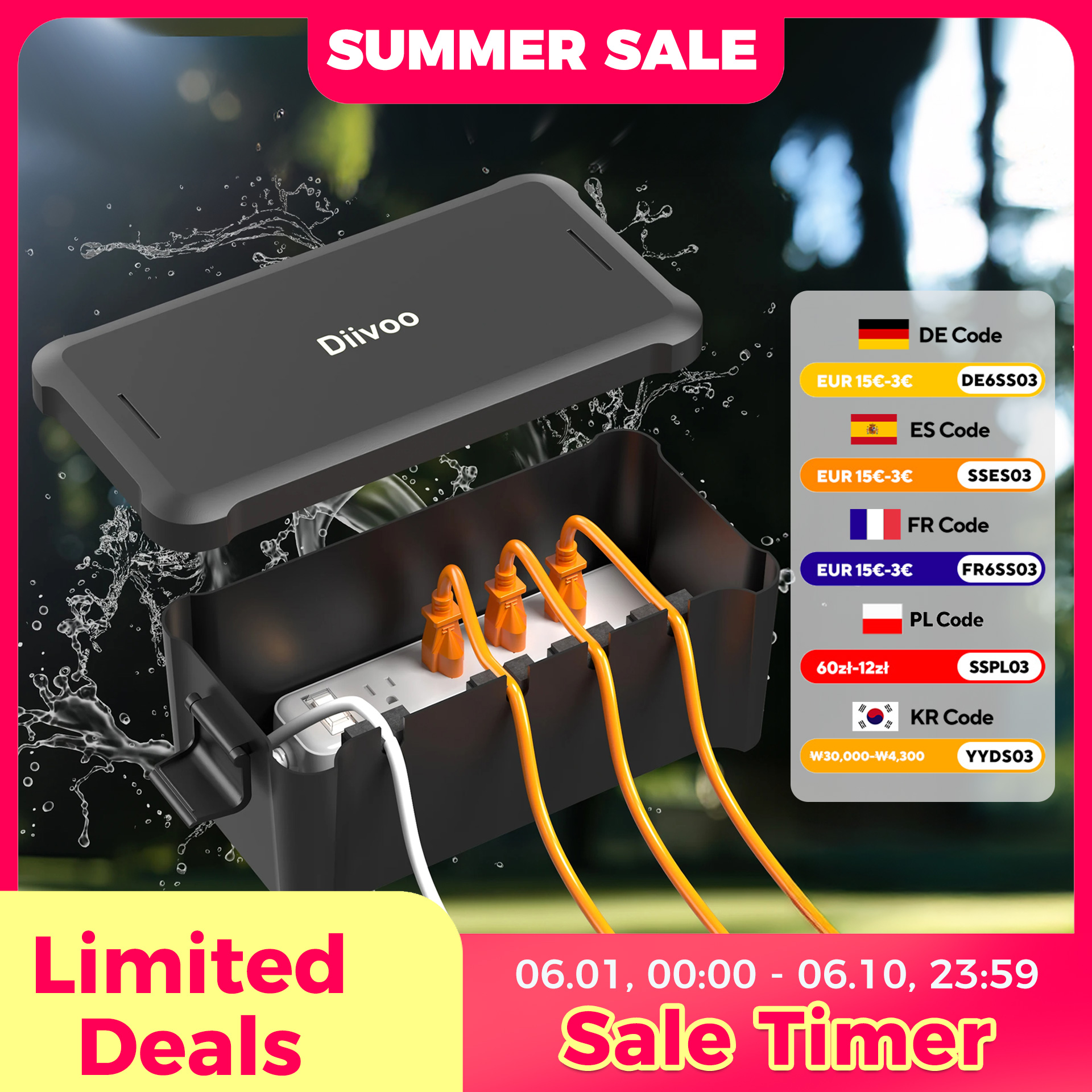 Diivoo Outdoor Waterproof Elec - Outdoor Power Timer avaliação e preço