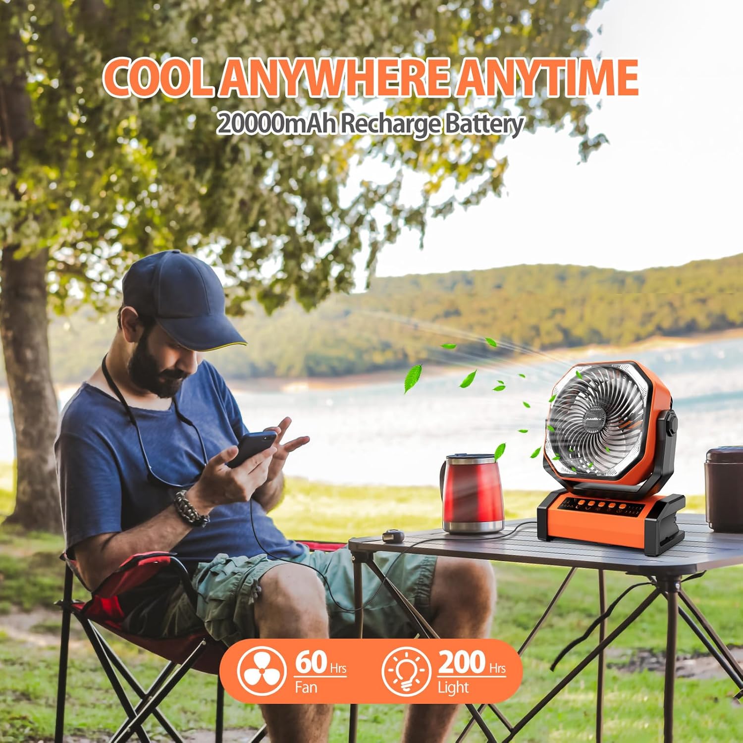 20000mAh Rechargeable Camping  - Outdoor Power Timer avaliação e preço