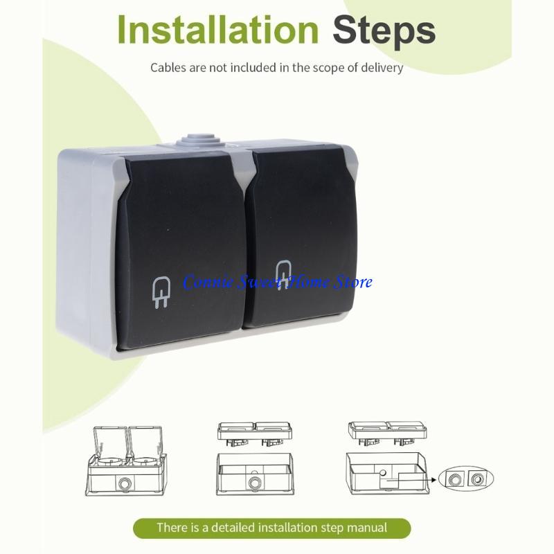 LXAF 2 Gang Waterproof Outlet  - Outdoor Power Outlet Install avaliação e preço