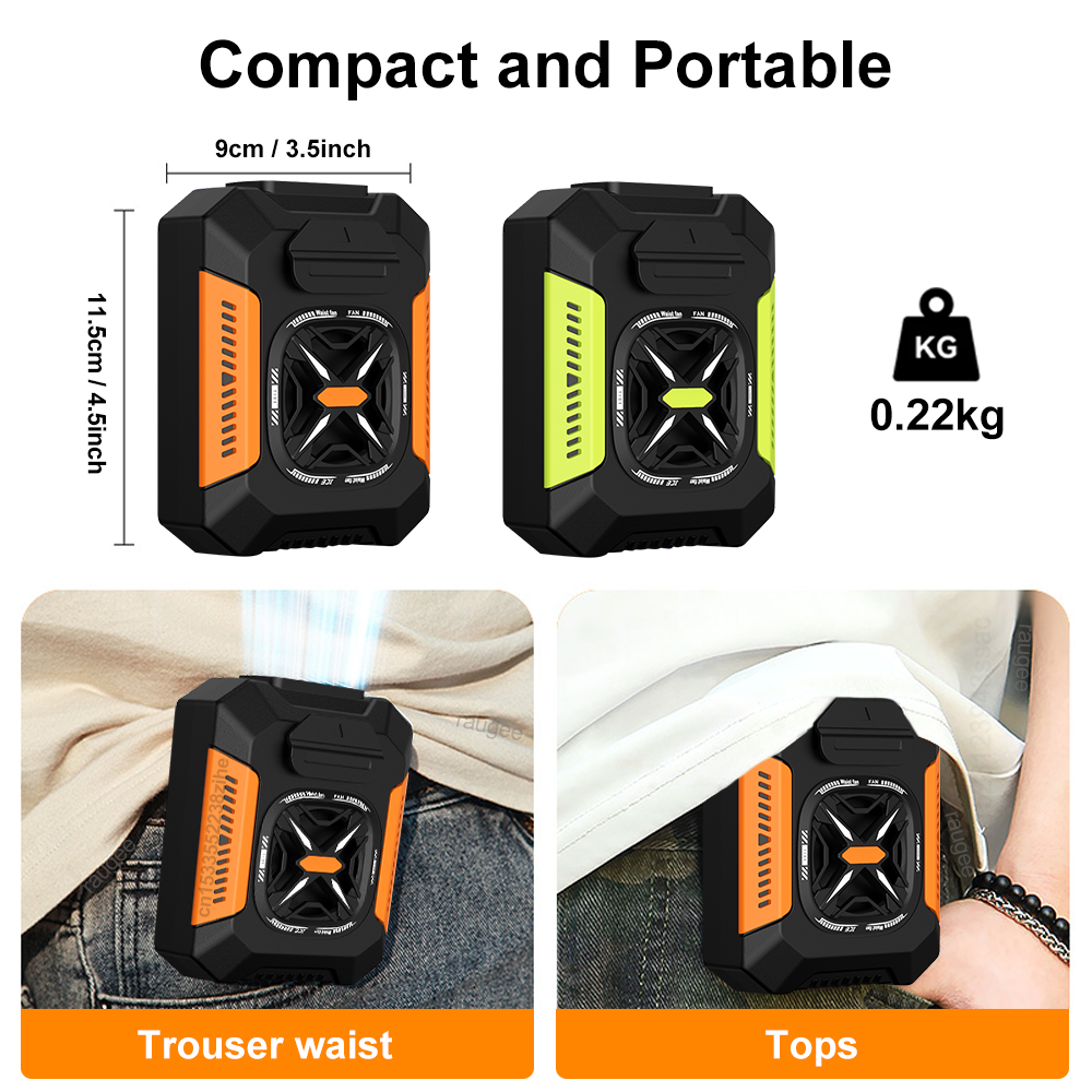 Portable Waist Clip Fan 5000mA - Outdoor Power Timer avaliação e preço