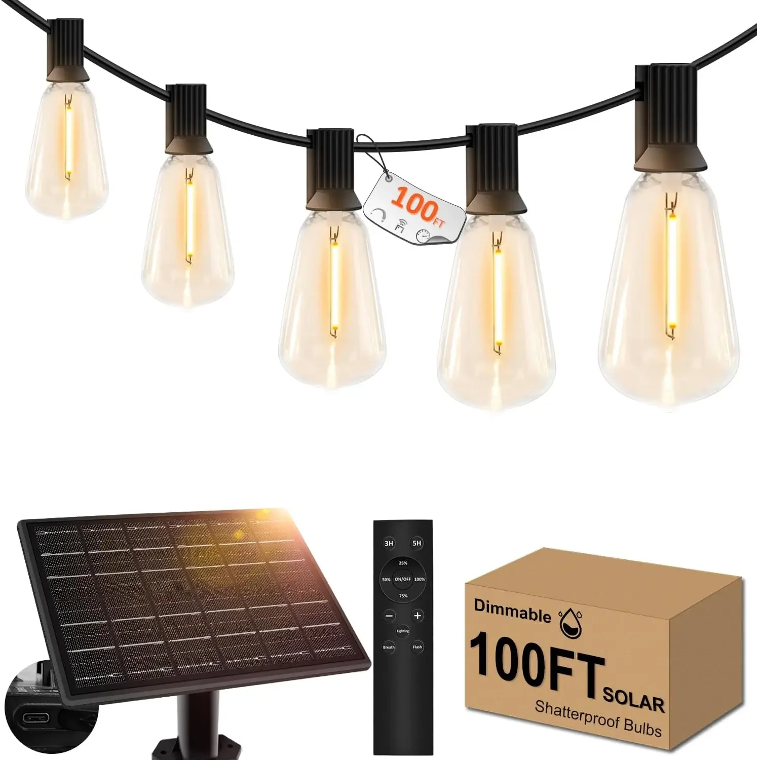 Solar Outdoor String Lights Re - Outdoor Power Timer avaliação e preço