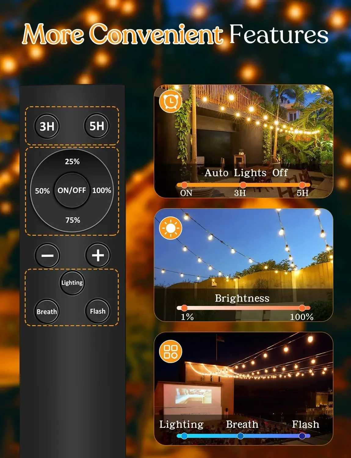 Solar Outdoor String Lights Re - Outdoor Power Timer avaliação e preço