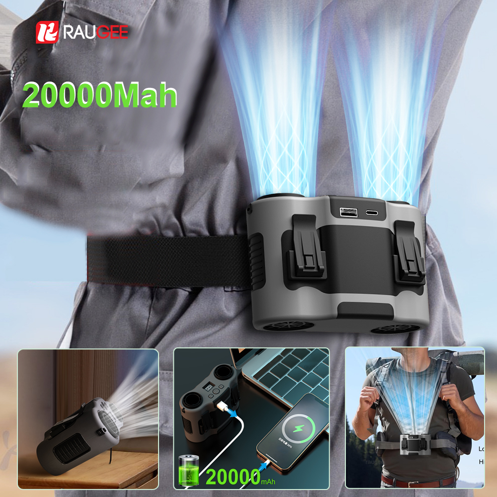 Portable Waist Clip Fan Wearab - Outdoor Power Timer avaliação e preço